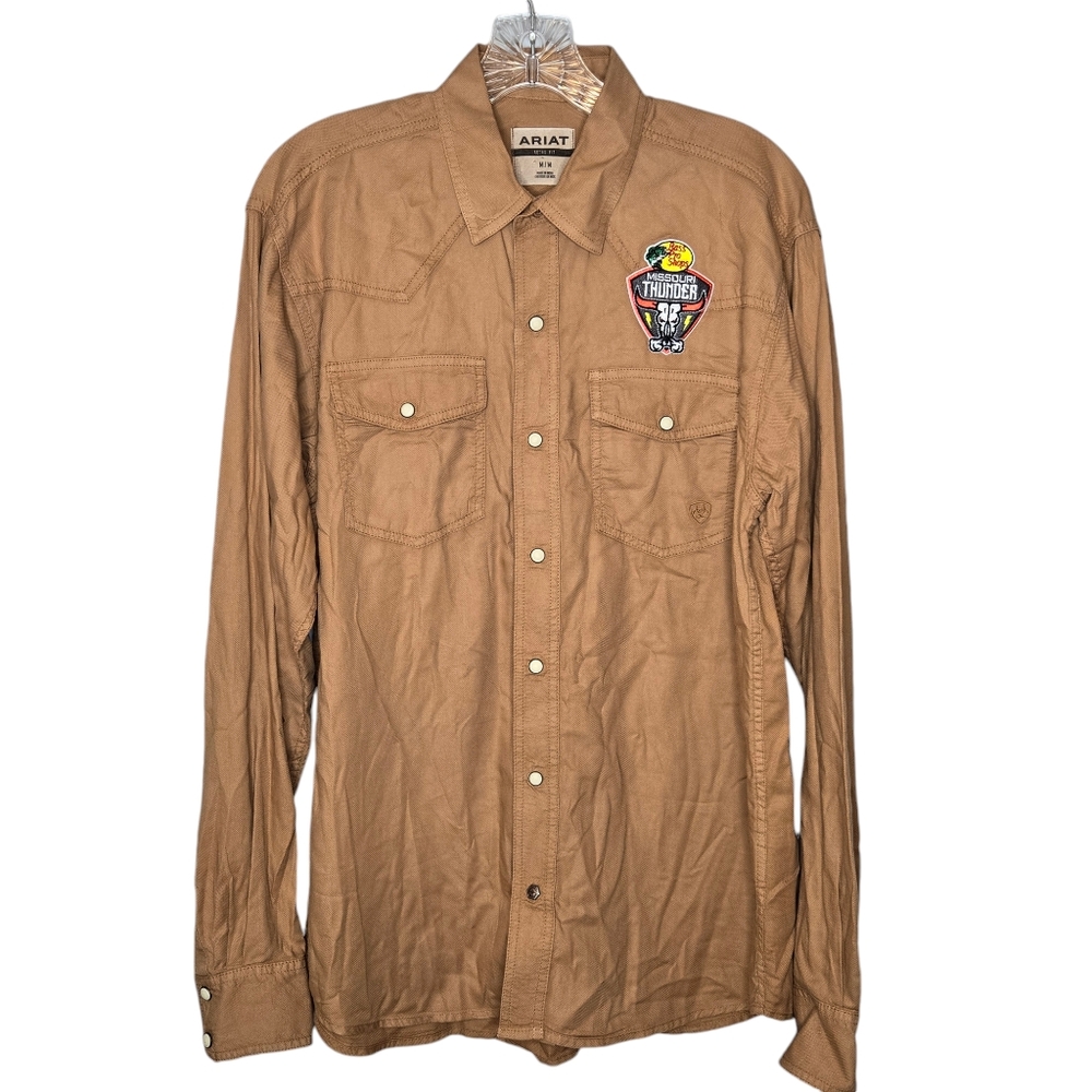 Ariat Long Sleeve Snap‎ Button Shirt Retro Fit Missouri Thunder Embroidered Logo